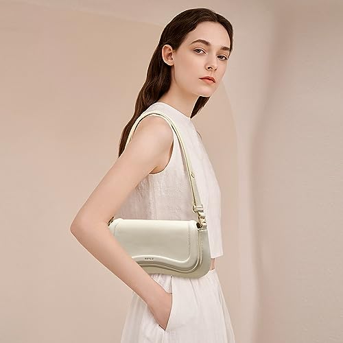 Keyli حقيبة كايلي الكتف للنساء - حقائب كروس بودي ميني - حقيبة يد كلاسيكية عتيقة - حقيبة مقاومة للماء من جلد نباتي - حقيبة كلاتش - حقيبة توت - حقيبة هوبو - حقائب مصممة بحزام قابل للتعديل - بيج - Image 4