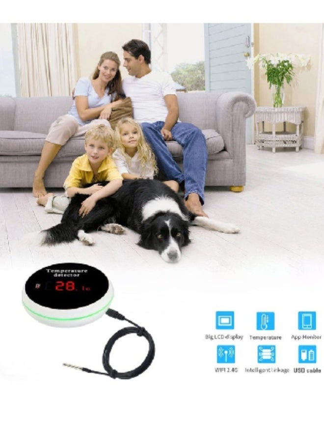 Tuya WiFi Smart Temperature Sensor with Waterproof External Probe, LCD Backlight Display, Rechargeable Battery – Fridge, Aquarium, Greenhouse - Image 2