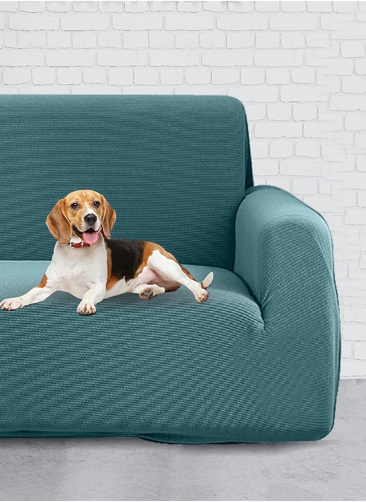 Thick Couch Covers, Sectional Sofa Stretch Slipcover Living Room Dogs Pets, Washable Durable Furniture Protector DARK GREEN (90cm * 140cm)