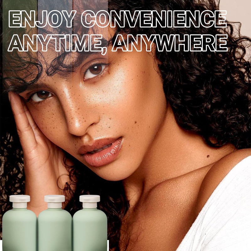 Asevat3.4Oz 3Pcs Green Plastic Refillable Travel Shampoo And Conditioner Bottles Plastic Refillable Travel Shampoo Bottles With Flip Cap Shampoo And Conditioner Dispenser - Image 4