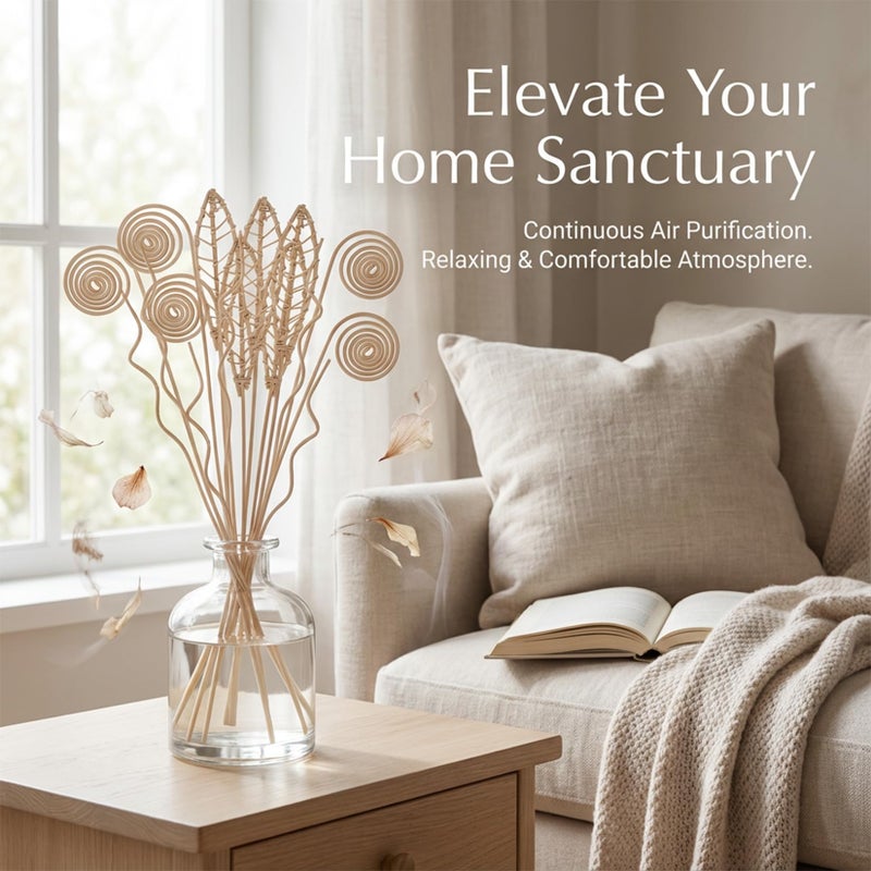 Rainflow Reed Diffuser Sticks - 20PCS Rattan Reed Diffuser Sticks Natural Rattan Wood Essential Oil Diffuser Sticks, Keep Fragrance Scent for Home, Living Room, Bathroom, Bedroom, Office, Decor - Image 3