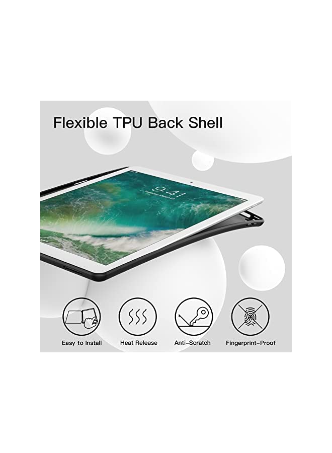 Jetech حافظة لجهاز iPad Pro مقاس 12.9 بوصة (موديل 2015/2017، الجيل الأول/الثاني) مع حامل قلم، غطاء رفيع للكمبيوتر اللوحي مع ظهر ناعم من مادة TPU، خاصية الإيقاظ/النوم التلقائي (أسود) - Image 2
