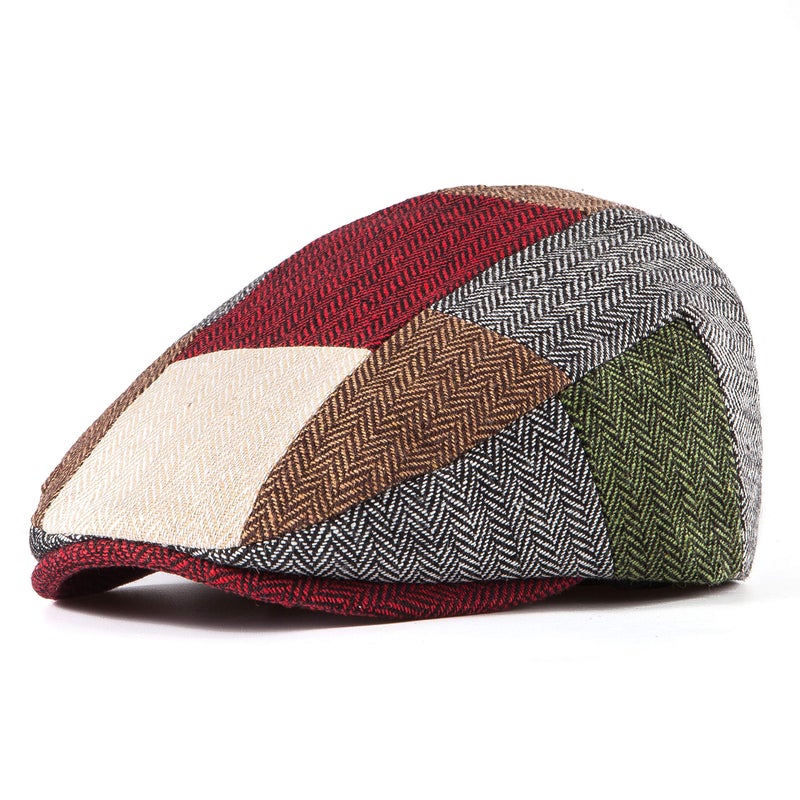 LADYBRO 20s Accessories Ivy Newsboy Cap Winter Hat for Men (Patchwork 02, L/XL, 7 5/8) - Image 4