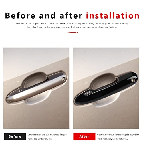 DLOVEG Exterior Door Handle Cover Compatible for 2019-2022 2023 2024 2025 Toyota Rav4 Accessories for Highlander 2024 2023 2022-2020 Handle Protectors with 4 Holes fo Auto Sensors (Glossy Black) - Image 2