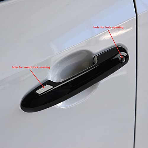 DLOVEG Exterior Door Handle Cover Compatible for 2019-2022 2023 2024 2025 Toyota Rav4 Accessories for Highlander 2024 2023 2022-2020 Handle Protectors with 4 Holes fo Auto Sensors (Glossy Black) - Image 4
