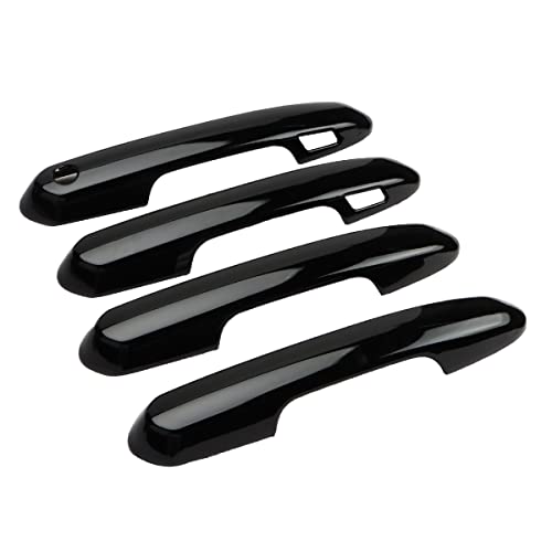 DLOVEG Exterior Door Handle Cover Compatible for 2019-2022 2023 2024 2025 Toyota Rav4 Accessories for Highlander 2024 2023 2022-2020 Handle Protectors with 4 Holes fo Auto Sensors (Glossy Black) - Image 1