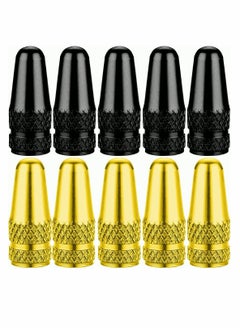 Bike Valve Stem Caps Tire Valve Caps Presta Chrome Anodized Aluminum Use On Presta French Valves Dust Caps for MTB Road Racing Bicycle Rocket Style Motorcycles Airtight (10 Pack)