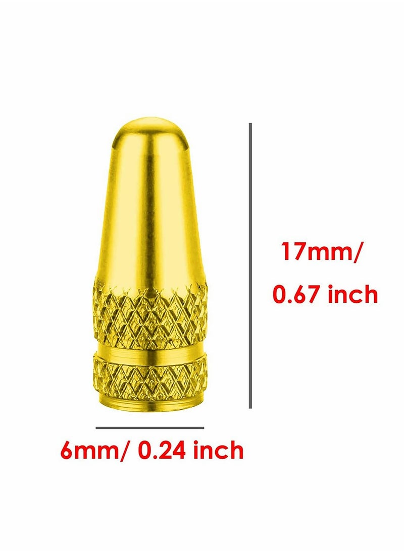 Excefore - Bike Valve Stem Caps Tire Valve Caps Presta Chrome Anodized Aluminum Use On Presta French Valves Dust Caps for MTB Road Racing Bicycle Rocket Style Motorcycles Airtight (10 Pack) - Image 1