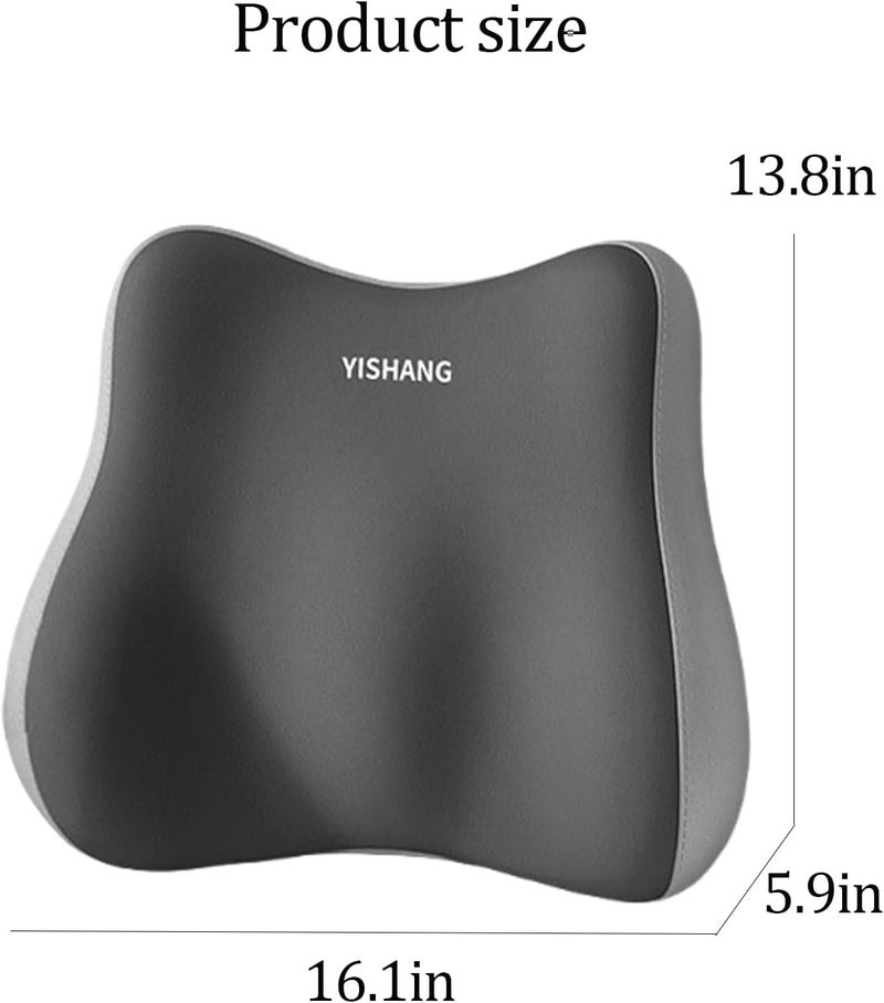 YISHANG Ergonomic Lumbar Support Pillow for Car & Office Chair - Gray - Image 2