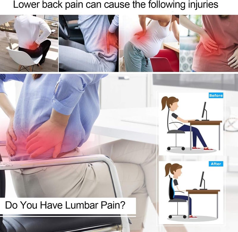 YISHANG Ergonomic Lumbar Support Pillow for Car & Office Chair - Gray - Image 3