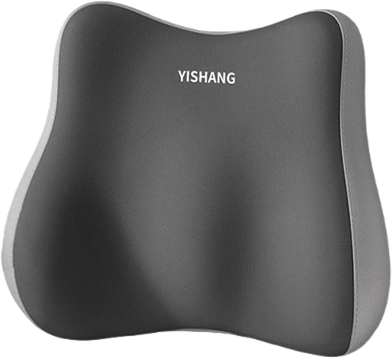 YISHANG Ergonomic Lumbar Support Pillow for Car & Office Chair - Gray - Image 1
