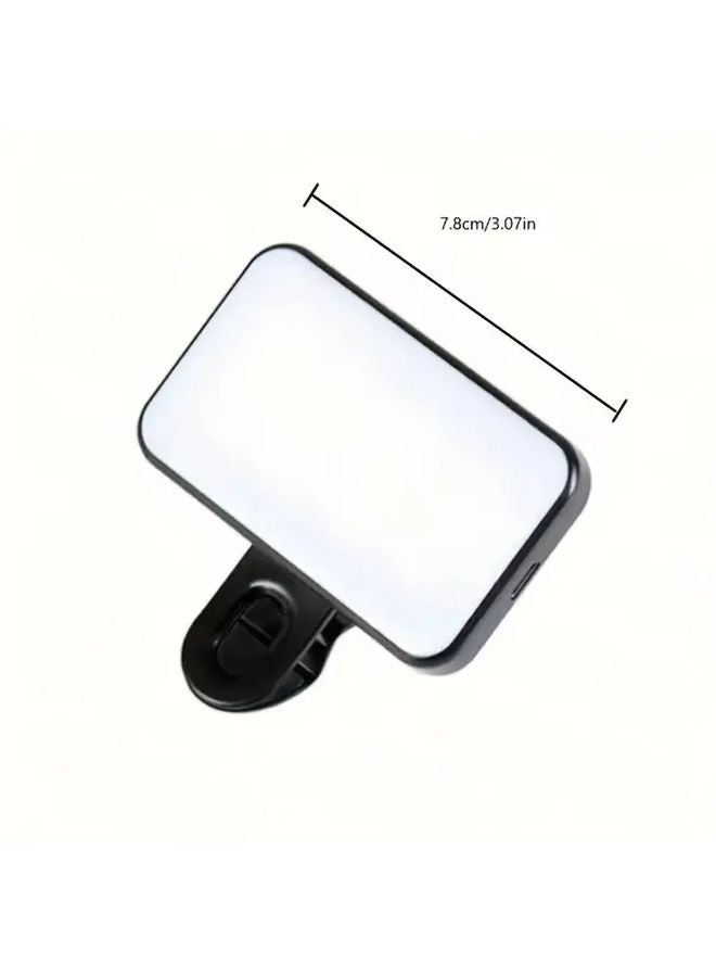 Black Mini Portable LED Selfie Light 3 Modes USB Rechargeable For Phone Camera Laptop - Image 3