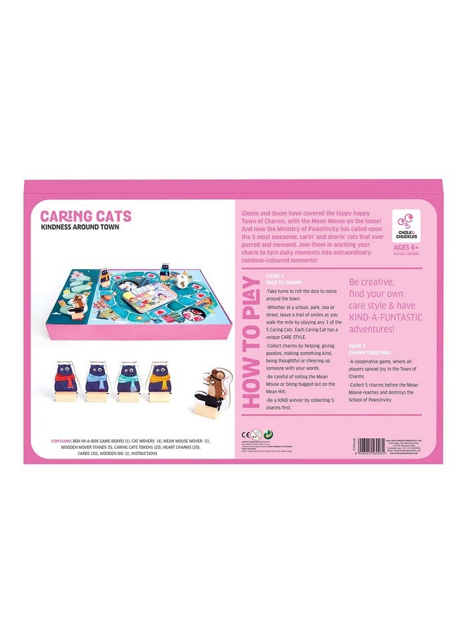 Chalk and Chuckles Kid Caring Cats Kindness Around Town, Board Game, Ages 6-12 Years Old, Family Game, Fun With Values And Learning - Multi Color - Image 5