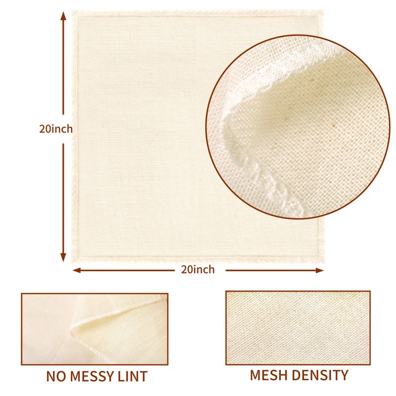 Mostdream Cheese Cloths, 10Pcs 20x20 Inch Grade 100 Precut Cheese Cloths for Straining, Cotton Unbleached, Reusable Muslin Cheesecloth for Straining, Making Yogurt, Juice, Cooking Turkey - Image 3