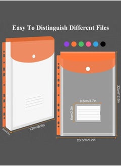 Royee 6 Piece Plastic Envelopes 11 Holes Expandable Binder Folders Pocket Document Pouch with Loose-Leaf Transparent for School Office Home Business  - Image 2