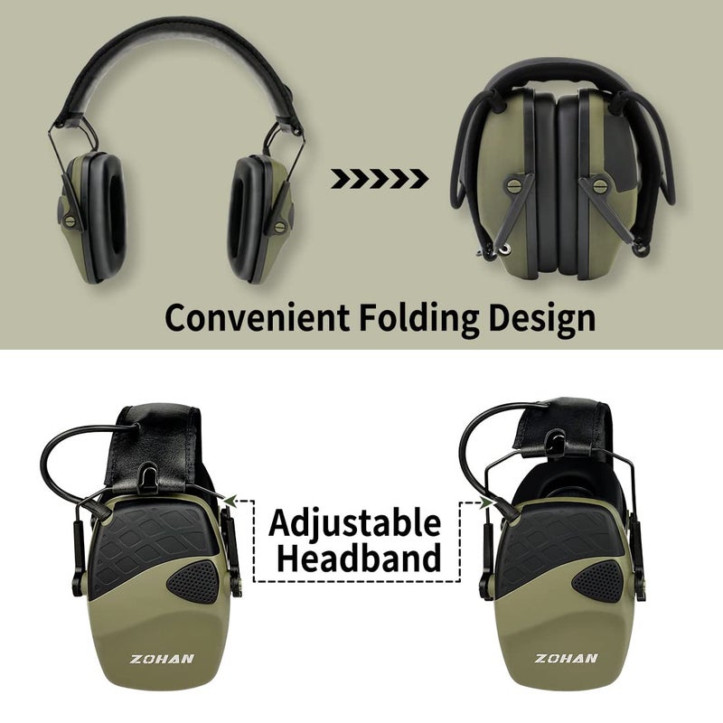 ZOHAN EM054 Electronic Shooting Ear Protection with Sound Amplification, Slim Active Noise Reduction Earmuffs for Gun Range - Image 5