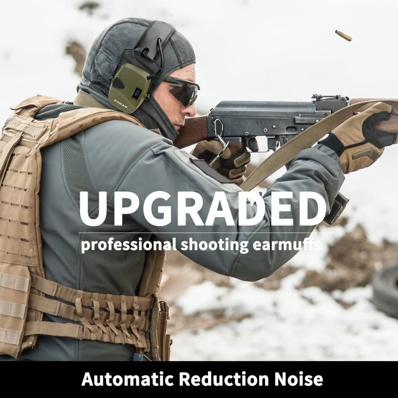 ZOHAN EM054 Electronic Shooting Ear Protection with Sound Amplification, Slim Active Noise Reduction Earmuffs for Gun Range - Image 2
