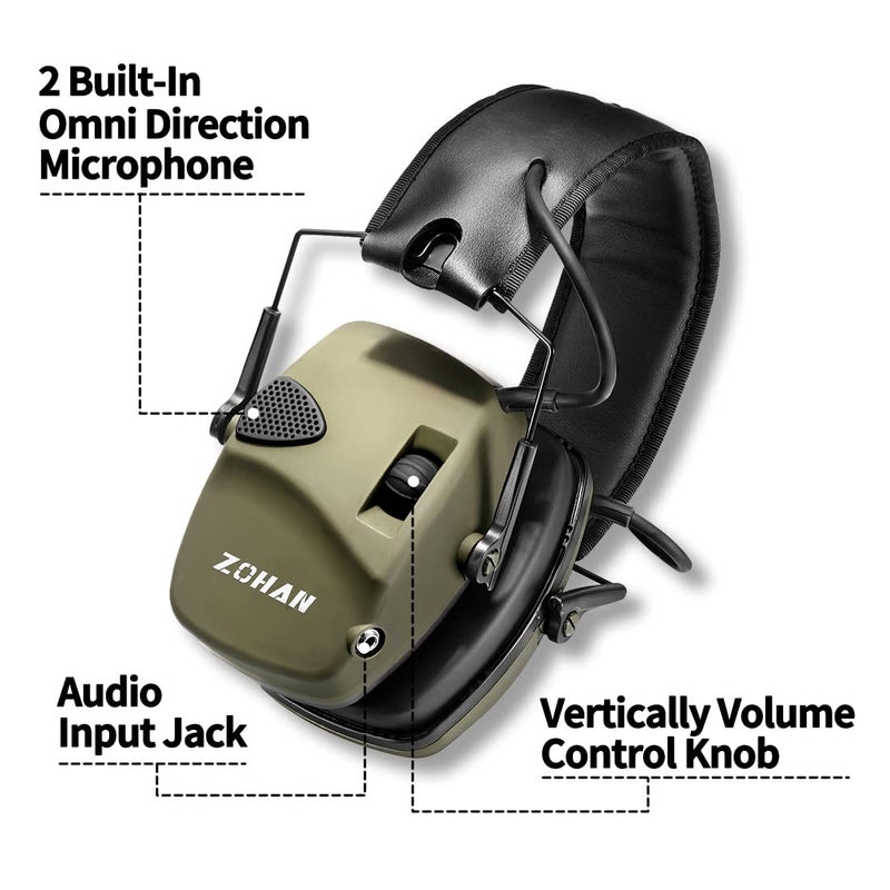 ZOHAN EM054 Electronic Shooting Ear Protection with Sound Amplification, Slim Active Noise Reduction Earmuffs for Gun Range - Image 4