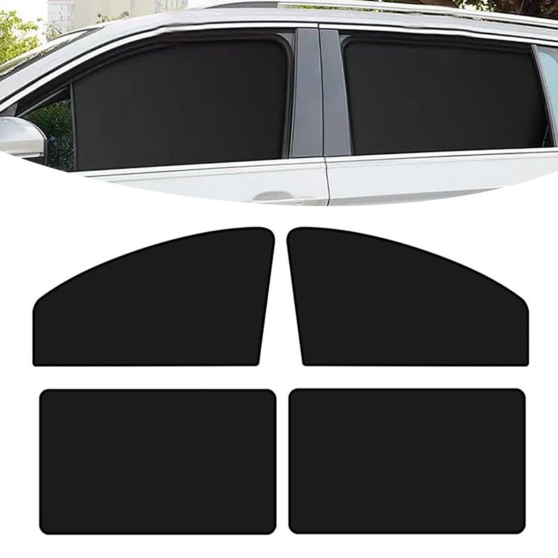 Merdege Pack of 4 Car Window Shade Front Rear Side Window Protectors 1299x189x2441 In315x189 in Car Curtains Universal for Most Cars Black - Image 3