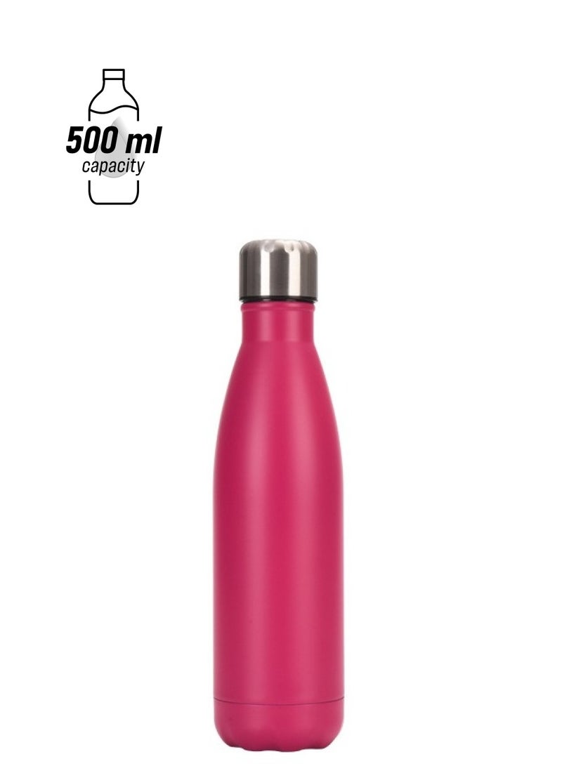 500ml Double-Layer Stainless Steel Insulated Cup Large Capacity Cola Bottle Sports Water Cup Vacuum Flask Simplicity Atmosphere