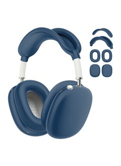 Generic [four-piece Set] Suitable For Apple Airpods Max Head-mounted Bluetooth Headset Silicone Protective Cover Soft-Specifications:Dark Blue Silicone Four-piece Set  - Image 1