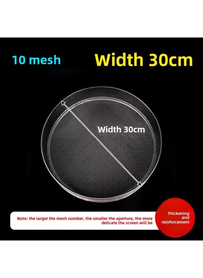 Generic - Sieve Flour Sieve Stainless Steel Sample Sieve Muffin Cat Sand Fine Rice Sieve Soybean Milk Fried Chicken Sesame Traditional Chinese Medicine Sugar Powder Tea-Colour:Diameter 30cm 10 Mesh/mung Bean Wheat Millet Succulent Soil Sieve - Image 1