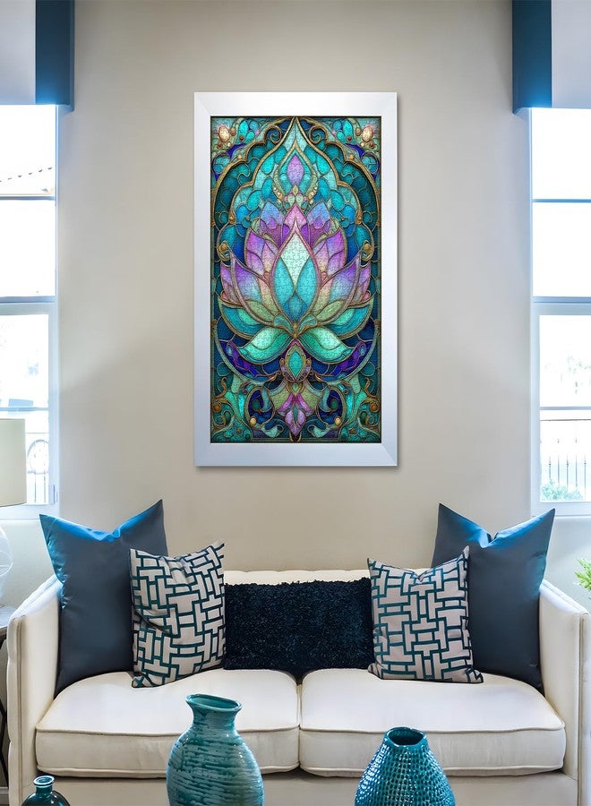 PICKFORU Stained Glass Lotus Flower Puzzle for Adults 1000 Pieces，Vintage Mandala Lotus Floral Jigsaw Puzzle,Beautiful Stained Glass Hard Impossible Puzzle, Aesthetic Puzzles Challenge - Image 2