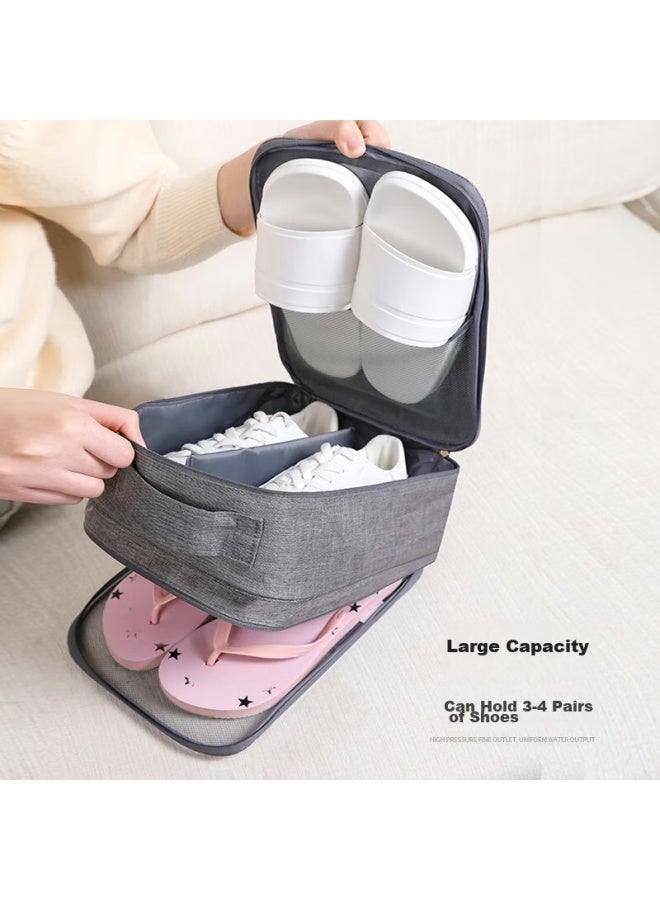 ETRAVEL Etravel Travel Shoe Bag, Shoe Storage Pouch, Hanging Box, Portable Handheld Organizer Bag For Business Trips, Sneaker Bag, Gray  - Image 2