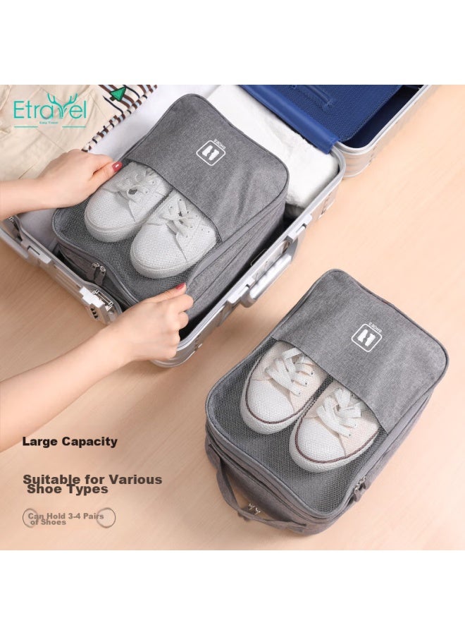ETRAVEL Etravel Travel Shoe Bag, Shoe Storage Pouch, Hanging Box, Portable Handheld Organizer Bag For Business Trips, Sneaker Bag, Gray  - Image 1
