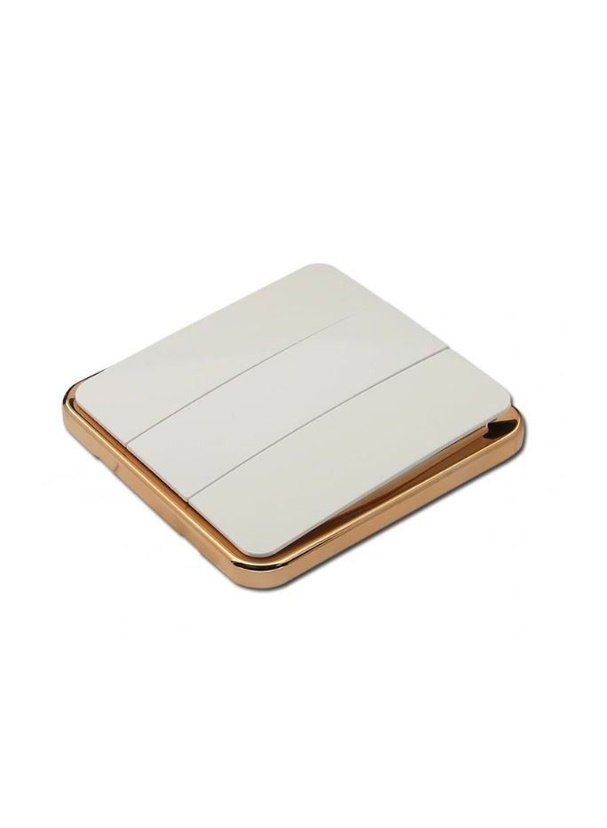 CHT 3 Gang Wall Switch White/Gold - Image 5