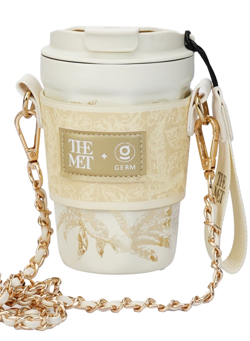 GERM Golden Octagon Vacuum Tumbler 390ml | GERM × THE MET Ethereal Garden Stainless Steel Insulated Mug | BPA-Free Leak-Proof Travel Thermos | Elegant Hot & Cold Reusable Cup | Art-Inspired Collector Design - Image 1