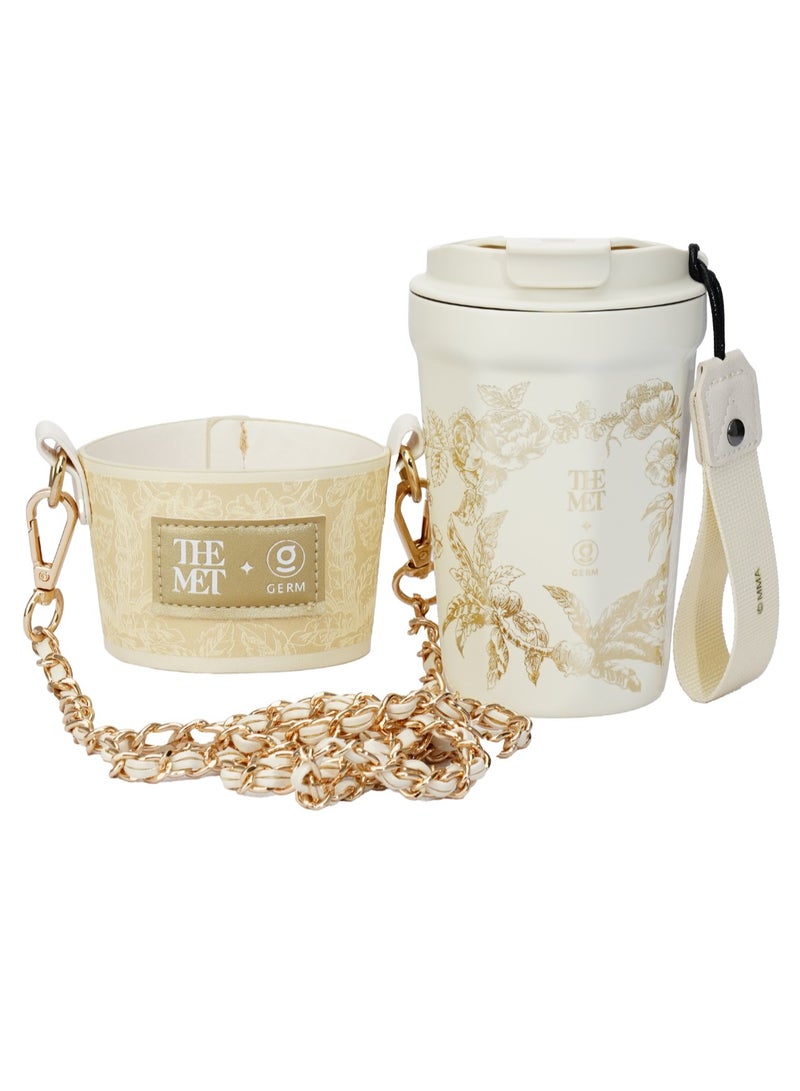 GERM Golden Octagon Vacuum Tumbler 390ml | GERM × THE MET Ethereal Garden Stainless Steel Insulated Mug | BPA-Free Leak-Proof Travel Thermos | Elegant Hot & Cold Reusable Cup | Art-Inspired Collector Design - Image 2