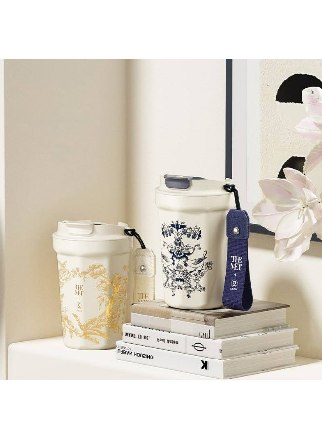 GERM Golden Octagon Vacuum Tumbler 390ml | GERM × THE MET Ethereal Garden Stainless Steel Insulated Mug | BPA-Free Leak-Proof Travel Thermos | Elegant Hot & Cold Reusable Cup | Art-Inspired Collector Design - Image 5