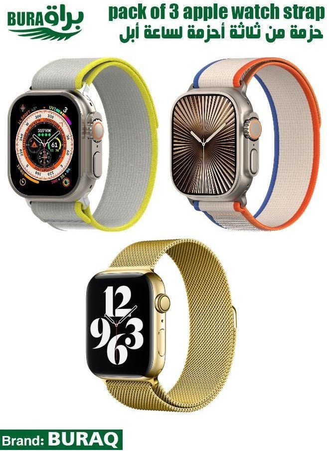 BURAQ - Apple Watch Band Strap For Apple Watch Ultra 2/Ultra 49mm, Series 10 46mm, 9/8/7 45mm, SE2/SE/6/5/4 44mm, 3/2/1 42mm - Image 1