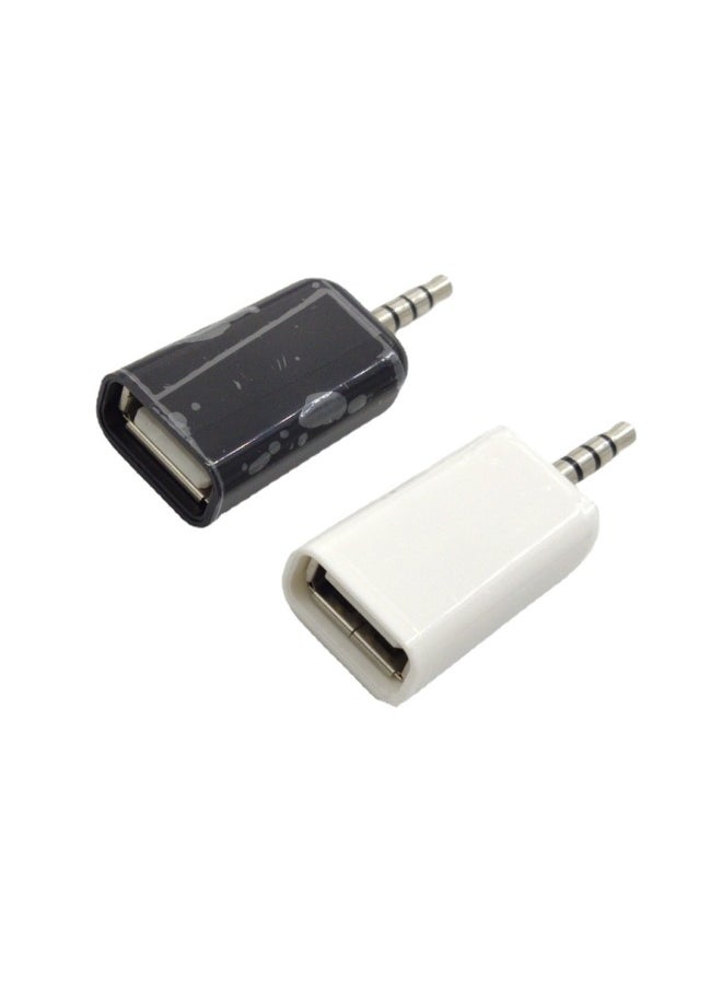 ماركة غير محددة Aux إلى USB سيارة Aux محول الصوت التوصيل U القرص USB الأم إلى 3.5 سيارة Mp3 محول - اللون: أسود - الطول: 3.5 إلى USB الأم  - Image 2