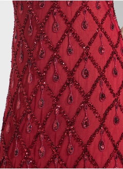 Namshi x Halter Neck Sequinned Dress  - Image 4