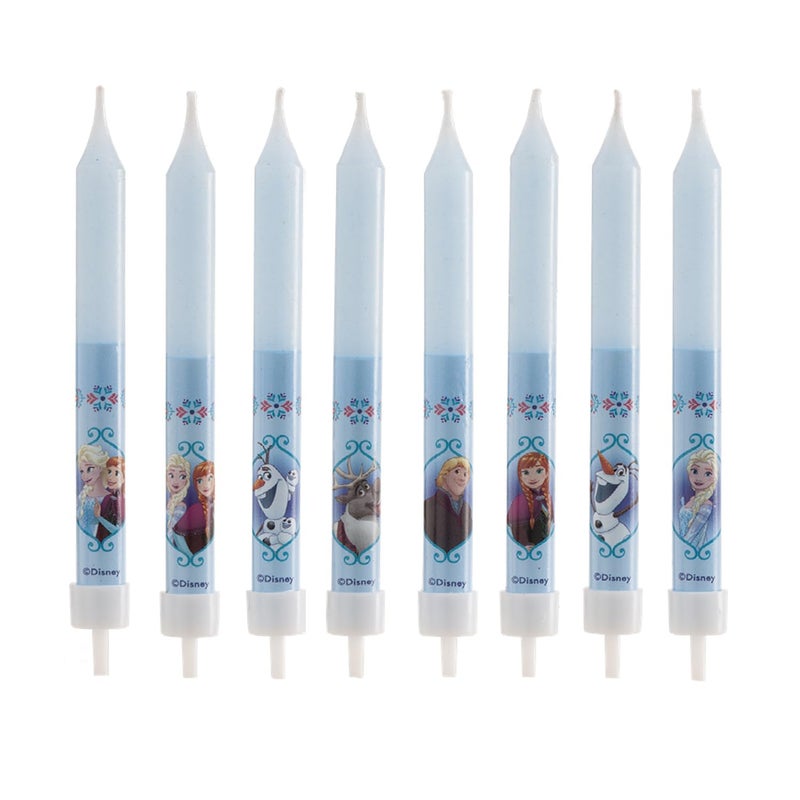 dekora Set of 3D Frozen for Children's Cakes-8 Decorative Birthday Candle, Wax, Multicoloured, Standard Size - Image 1