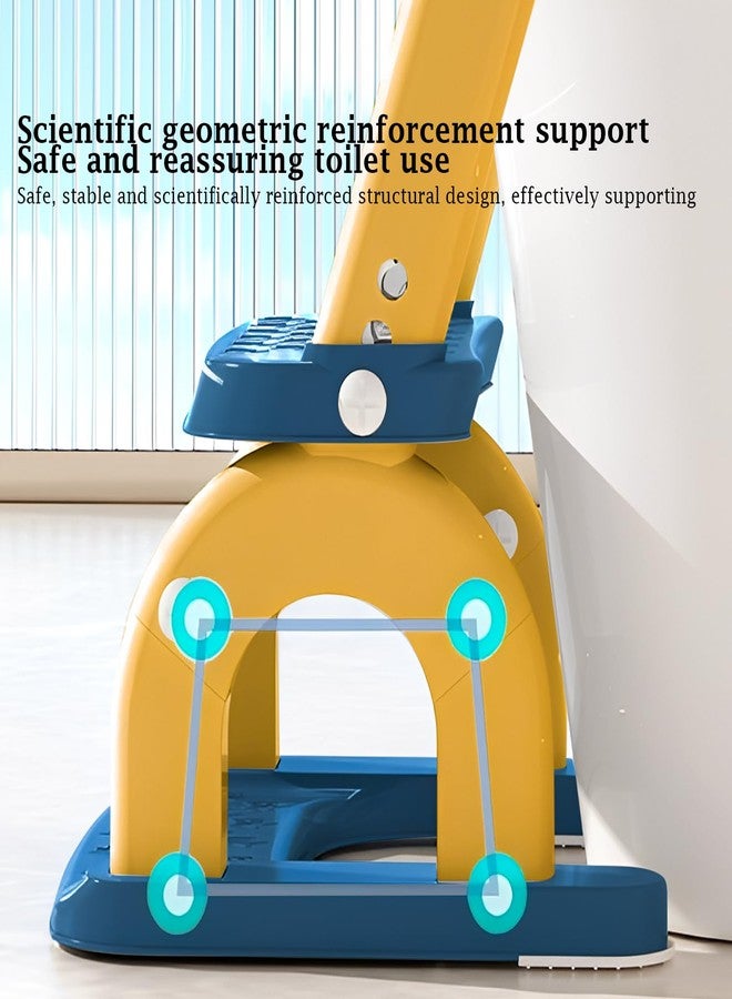 WAAYAA 2 in 1 Potty Training Seat with Ladder for Toddler, Upgraded Adjustable Height Potty Training Toilet Splash Guard Anti-Slip Pad Step Stool for Boys and Girls(Yellow and Blue) - Image 5