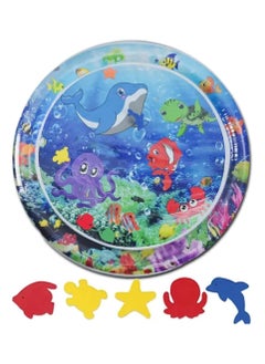 QSHOP Large Size Tummy Time Water Mat (100 x 100 cm), Premium Activity Center to Enhance Baby Toys and Sensory Toys, Baby Play Mat, Visual Stimulation Gift for Boys and Girls  - Image 1