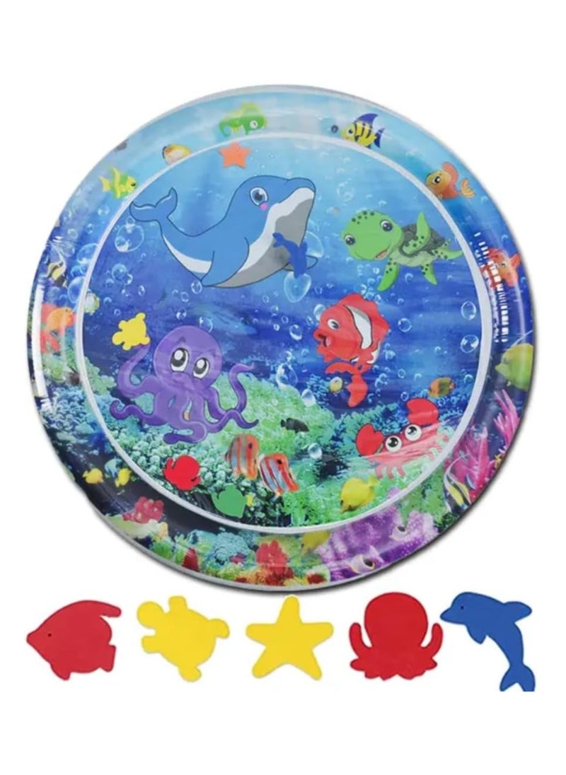 QSHOP - Large Size Tummy Time Water Mat (100 x 100 cm), Premium Activity Center to Enhance Baby Toys and Sensory Toys, Baby Play Mat, Visual Stimulation Gift for Boys and Girls - Image 1