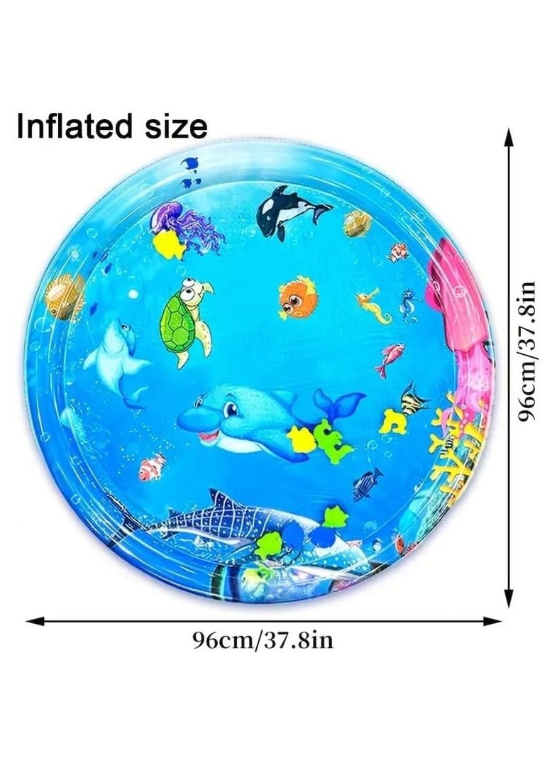 QSHOP - Large Size Tummy Time Water Mat (100 x 100 cm), Premium Activity Center to Enhance Baby Toys and Sensory Toys, Baby Play Mat, Visual Stimulation Gift for Boys and Girls - Image 1