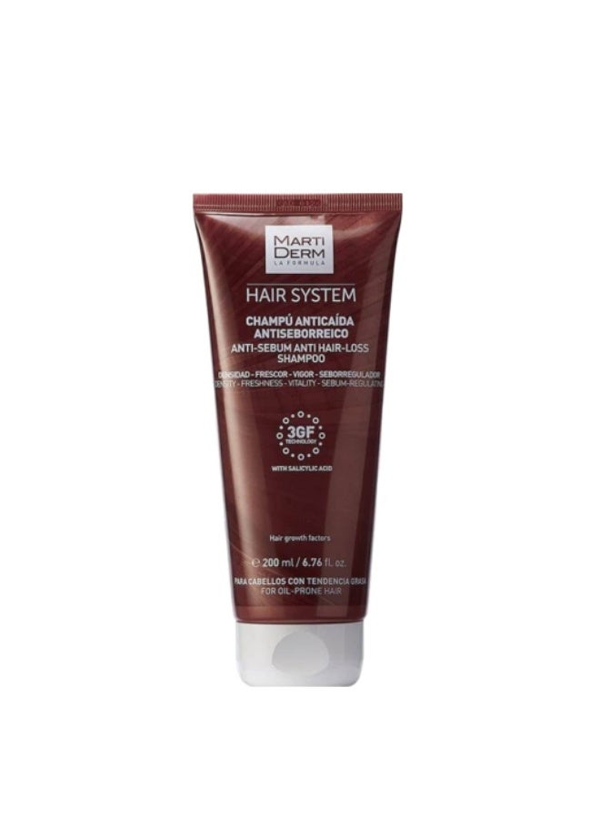 MARTIDERM HAIR SYSTEM 3GF Anti-grease and Anti-hair loss shampoo 200 ml