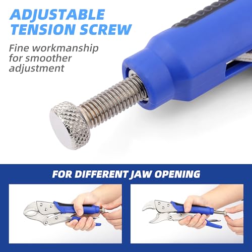 URASISTO 10-Inch Locking Pliers, Premium Alloy Steel Construction, Curved Jaw Locking Pliers with Wire Cutter, Quick Release, Fit for Clamping Twisting Welding - Image 4