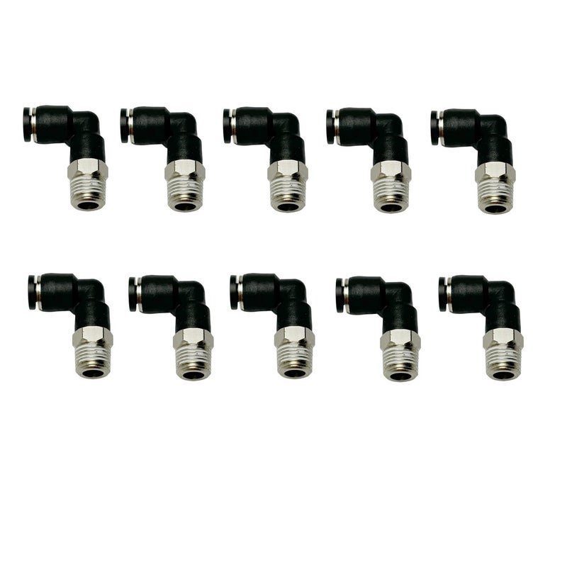VETLEY Pneumatic Elbow Push to Connect Fitting 18 Inch Tube OD x 18 NPT Male Thread90 Degree Elbow Pneumatic Tube Connector PL18N1Pack of 10 - Image 2
