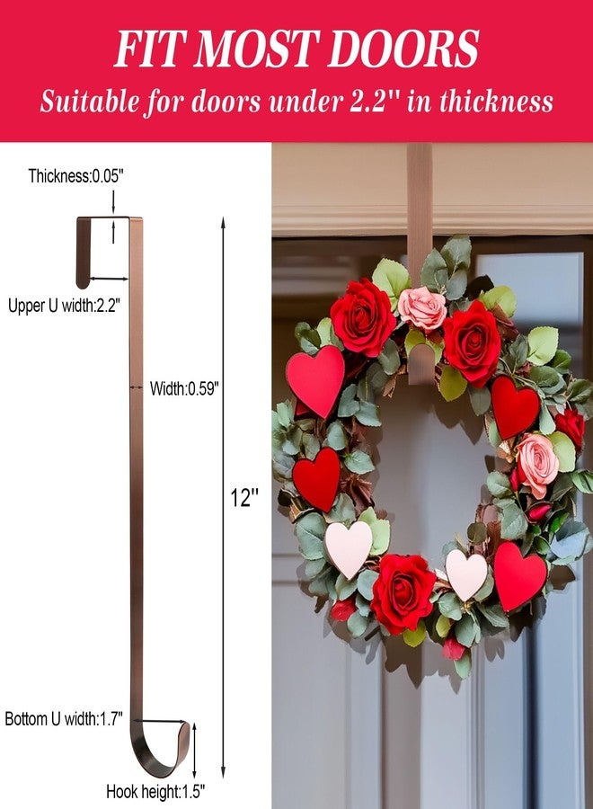 HOOSUN Wreath Hanger for Front Door for Halloween and Christmas Decorations,12 Inches Metal Wreath Hanger for Fall Decor,20 Lbs Over The Door Hooks for Front Porch Home Decor - Image 4