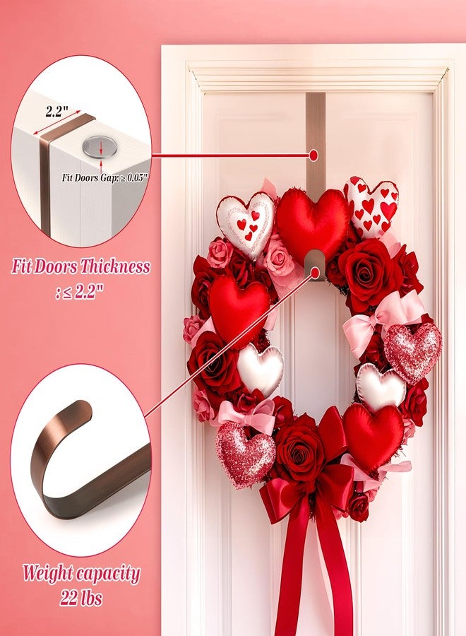 HOOSUN Wreath Hanger for Front Door for Halloween and Christmas Decorations,12 Inches Metal Wreath Hanger for Fall Decor,20 Lbs Over The Door Hooks for Front Porch Home Decor - Image 5