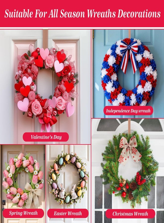 HOOSUN Wreath Hanger for Front Door for Halloween and Christmas Decorations,12 Inches Metal Wreath Hanger for Fall Decor,20 Lbs Over The Door Hooks for Front Porch Home Decor - Image 2