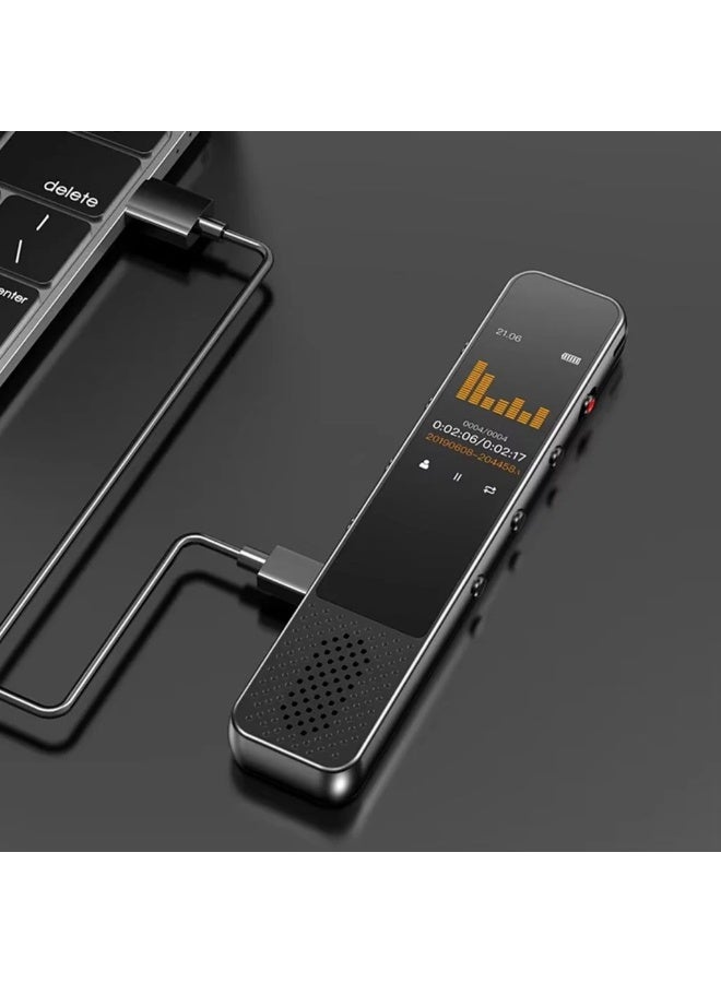 جلينك GLINK DVR01 مسجل صوت رقمي 32 جيجابايت مع شاشة HD، شحن Type-C، تسجيل بضغطة واحدة، مشغل MP3، جهاز تسجيل صوت محمول للاجتماعات والمحاضرات والمقابلات والدراسة والعمل - Image 3