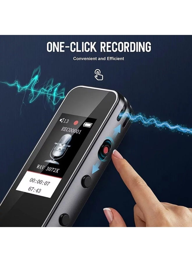 جلينك GLINK DVR01 مسجل صوت رقمي 32 جيجابايت مع شاشة HD، شحن Type-C، تسجيل بضغطة واحدة، مشغل MP3، جهاز تسجيل صوت محمول للاجتماعات والمحاضرات والمقابلات والدراسة والعمل - Image 4