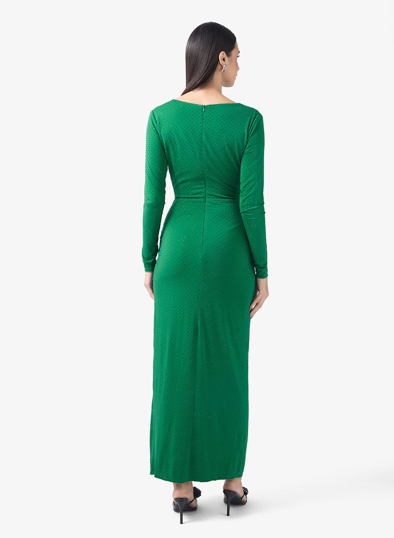 TFNC Front Slit Cowl Neck Maxi Dress - Image 2